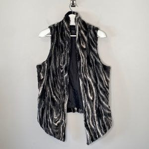 Tart Collections Black and Grey Faux Fur Vest